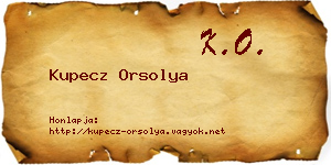 Kupecz Orsolya névjegykártya